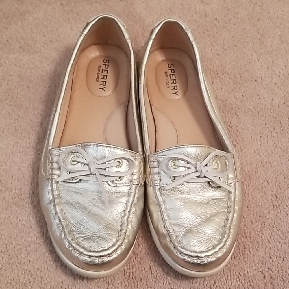 Gold Sperry Boat Shoes